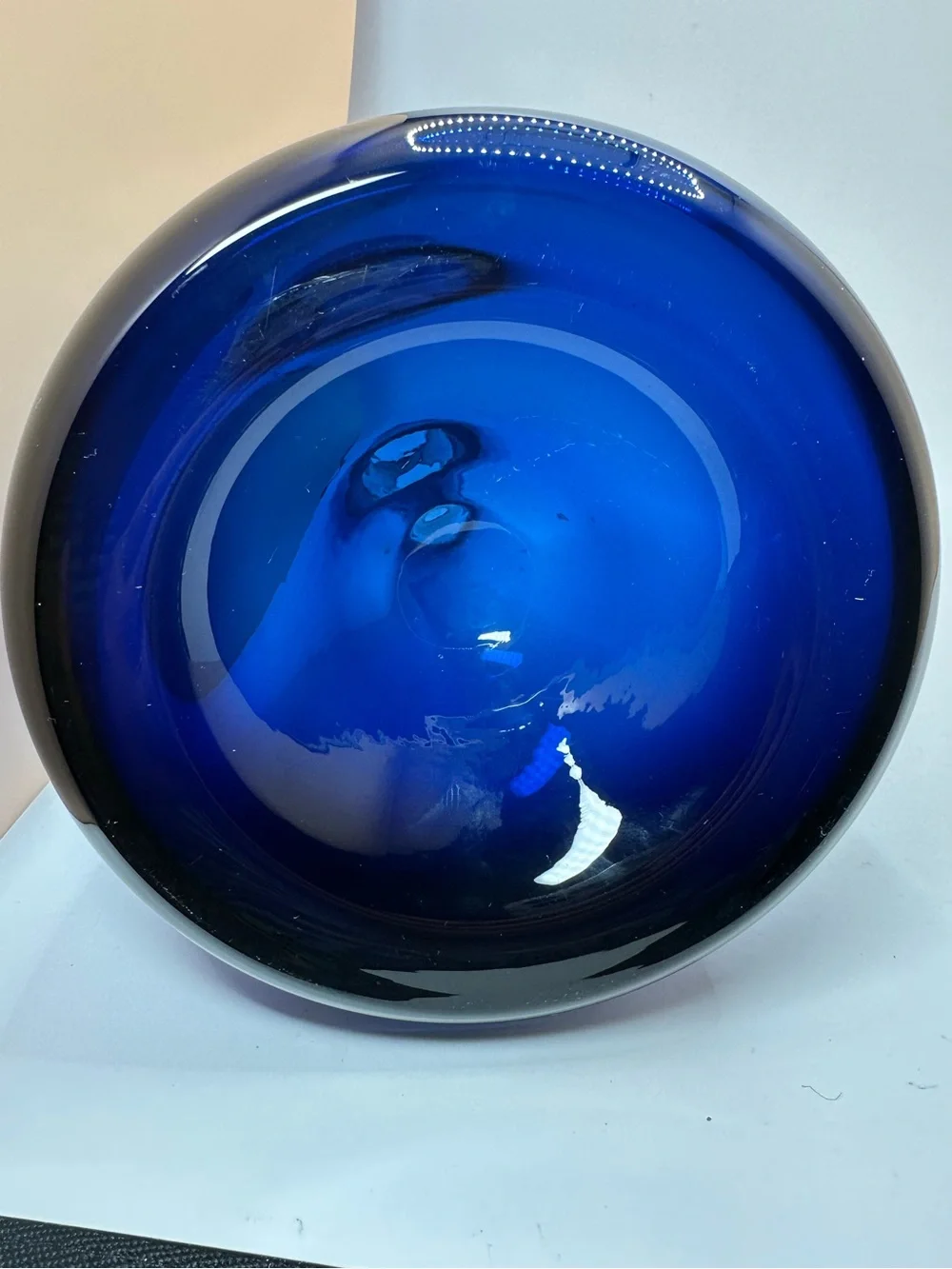 Vintage IKEA Holmegaard Blue Glass Vase – Scandinavian Modern Art Glass